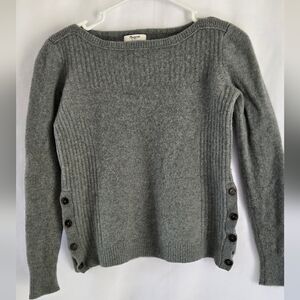 Gray Women's Sweater with Button Detail